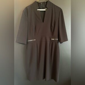 TAHARI Short Sleeve Gray Dress